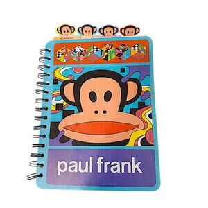 Paul Frank 4-Tab Monkey Spiral Notebook 160 Pgs Dot Sheets Designer Journal New
